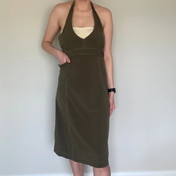 Athleta | Dresses | Olive Green Athletic Dress | Poshmark